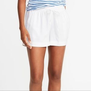 Mid-rise Linen-Blend Shorts
